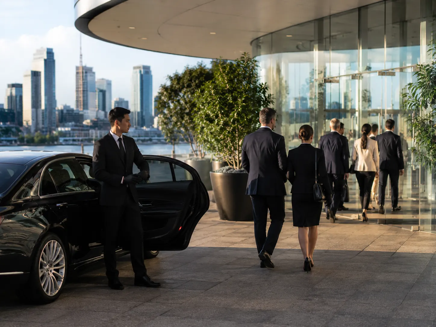 Delegates arriving at a Perth conference venue