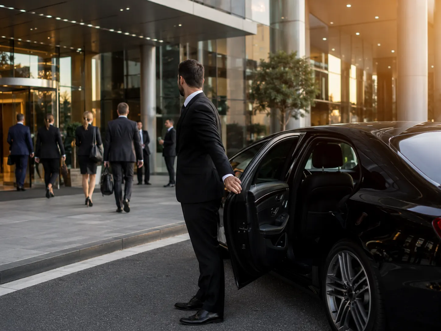 Chauffeured vehicle outside a Perth conference venue