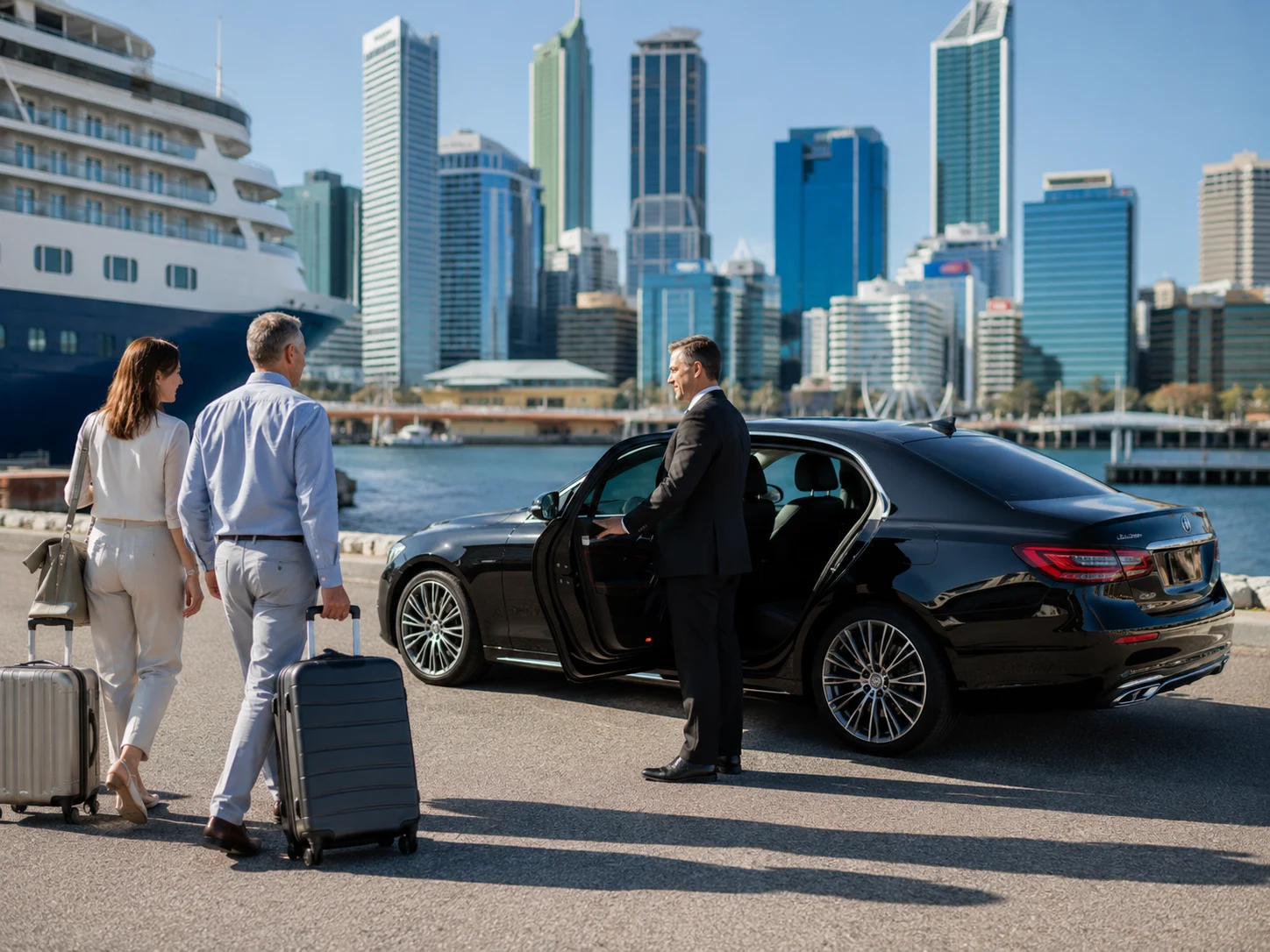 Private transfer from the cruise terminal to an onward Perth destination