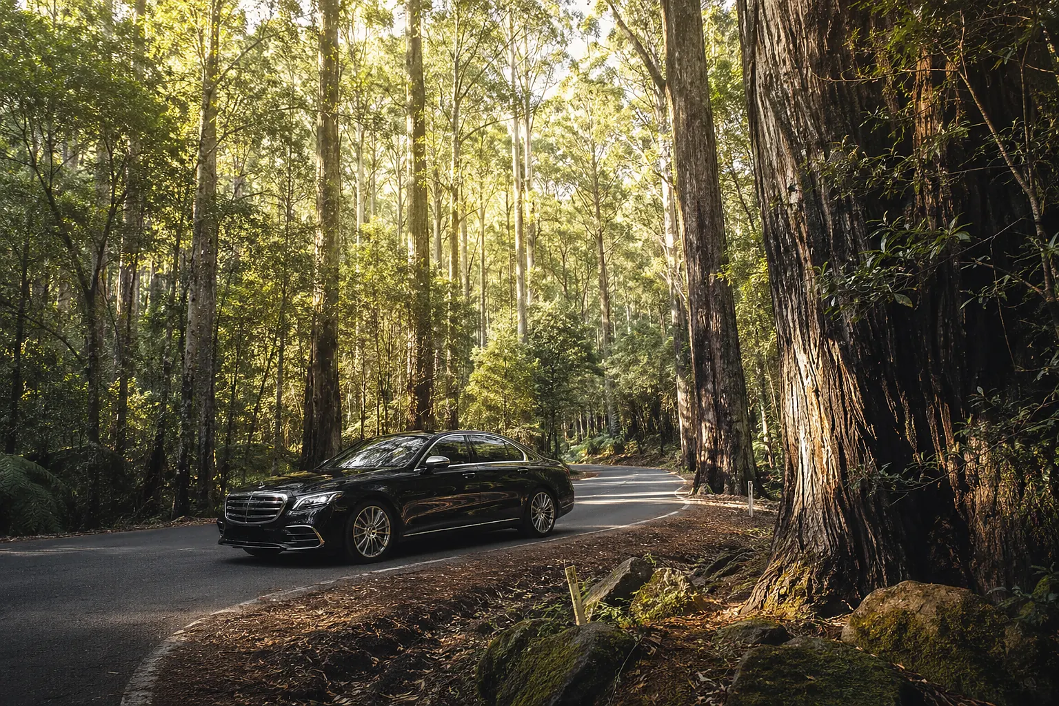 Forest landscape and scenic road near Dwellingup Western Australia