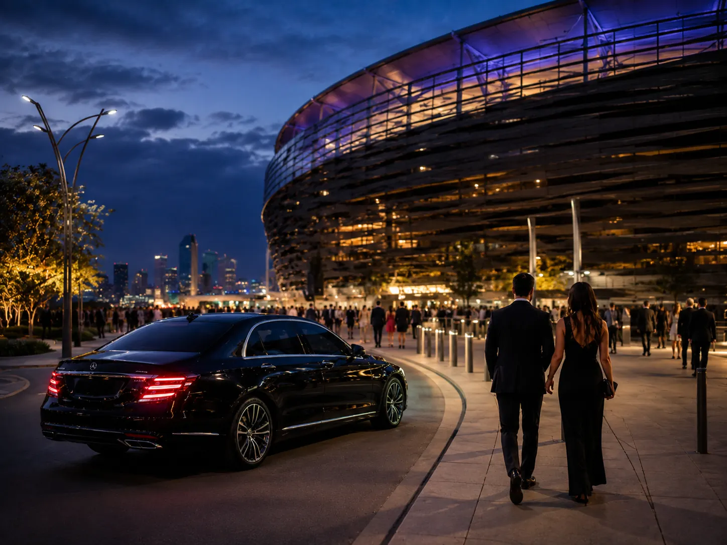 Optus Stadium precinct before a major event