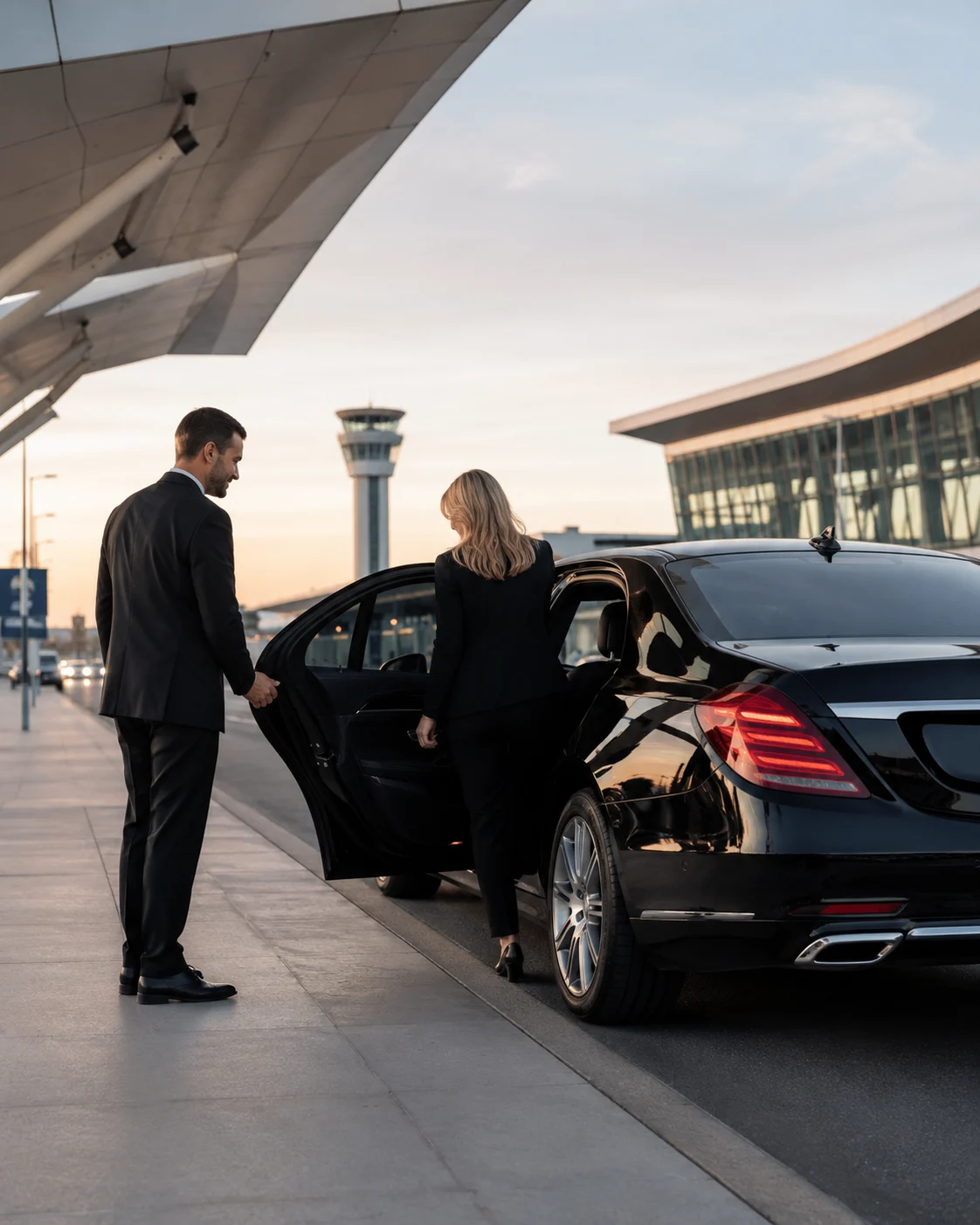 Chauffeured vehicle prepared for a Perth airport transfer
