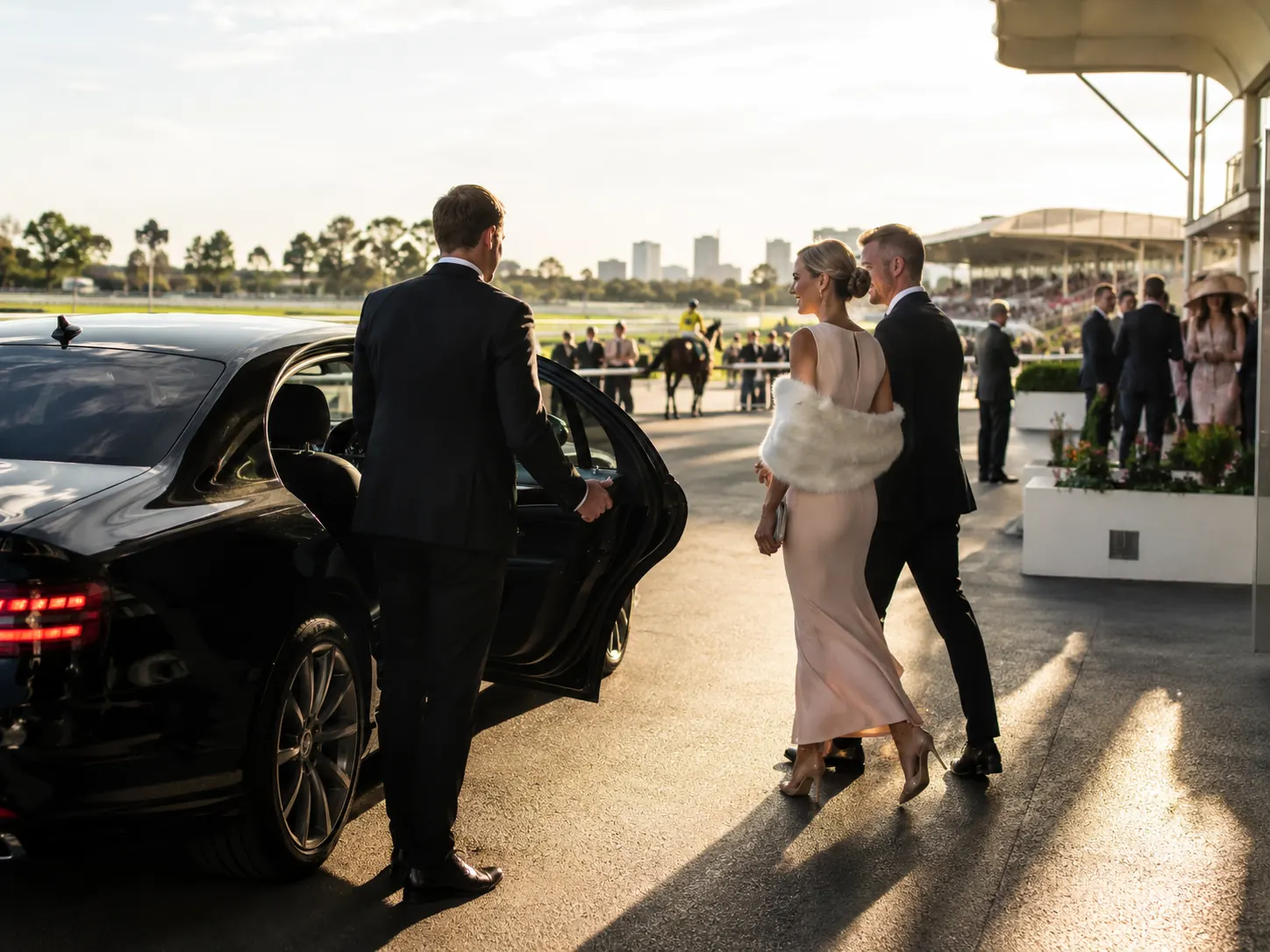 Spectators arriving for a Perth racing event